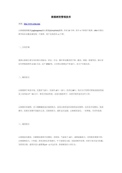 核桃树的管理技术