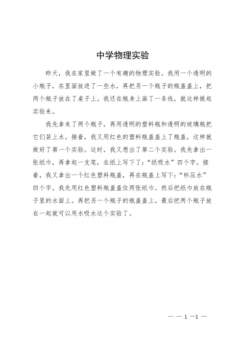 中学物理实验