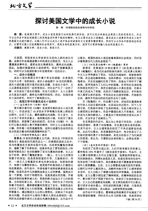 探讨美国文学中的成长小说