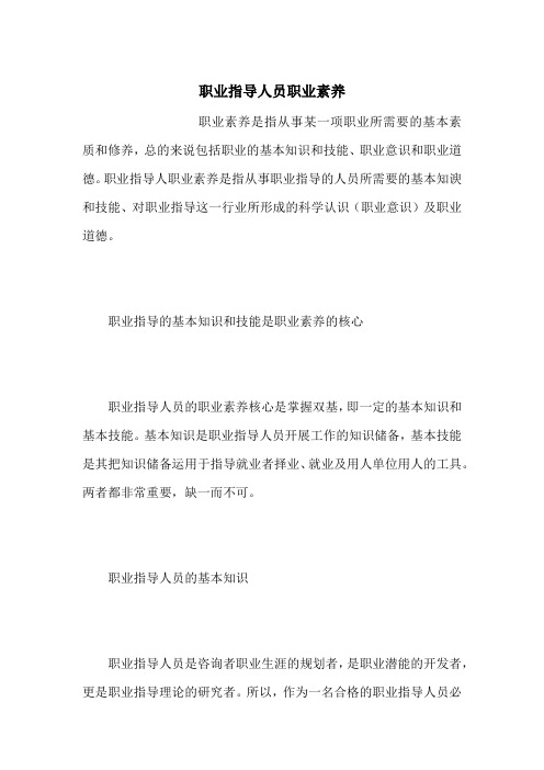 职业指导人员职业素养