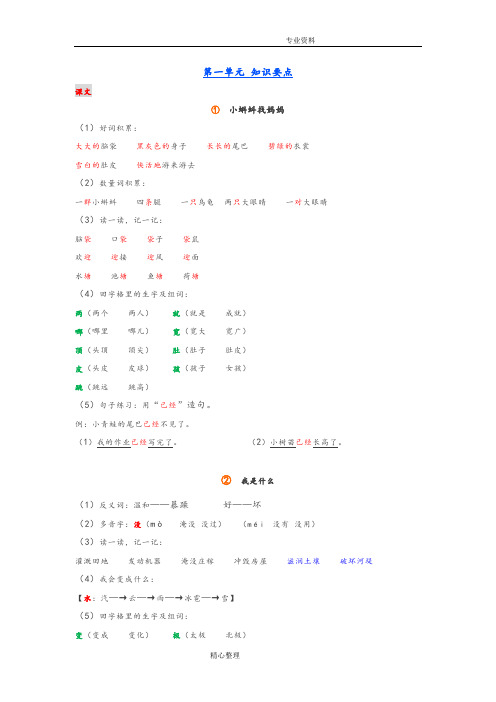 部编二年级(上册)语文复习资料全