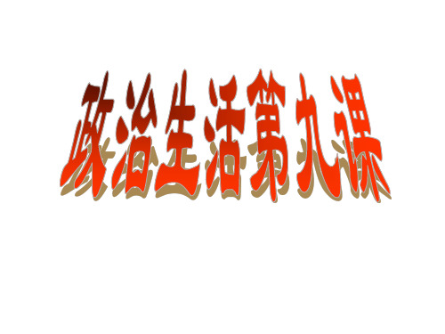 2.9政治生活第九课一轮复习课件