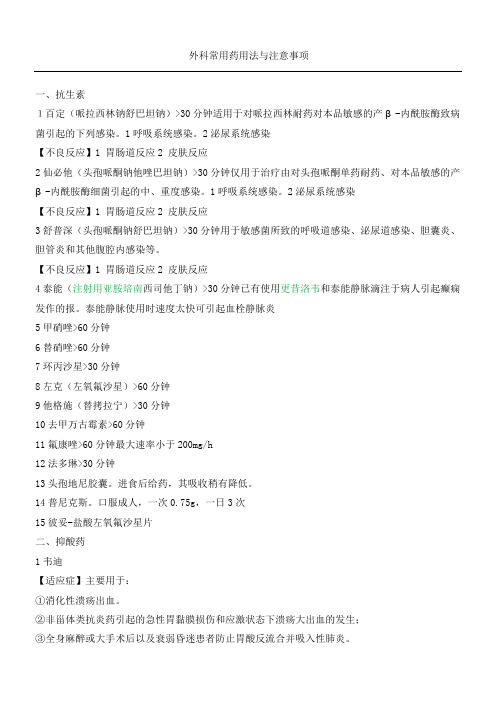 外科常用药