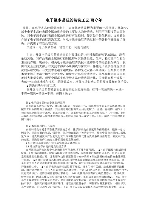 电子级多晶硅的清洗工艺 蒲守年