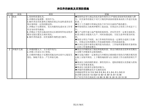 冲压件的缺陷及其预防措施