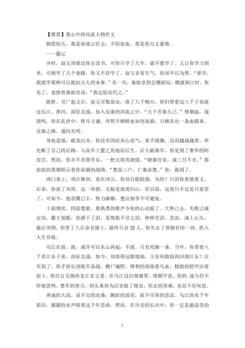 精选我心中的风流人物作文(1)