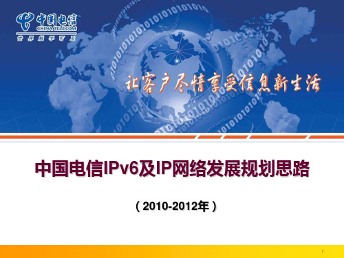 中国电信IPv6及IP网络发展规划思路(2010-2012年)