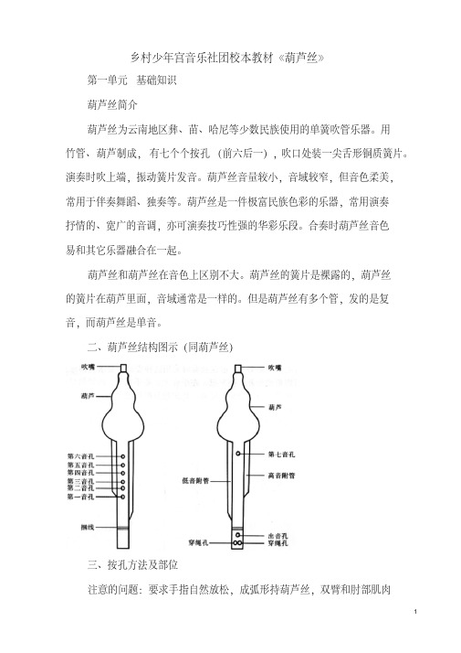 葫芦丝教学教材课件资料