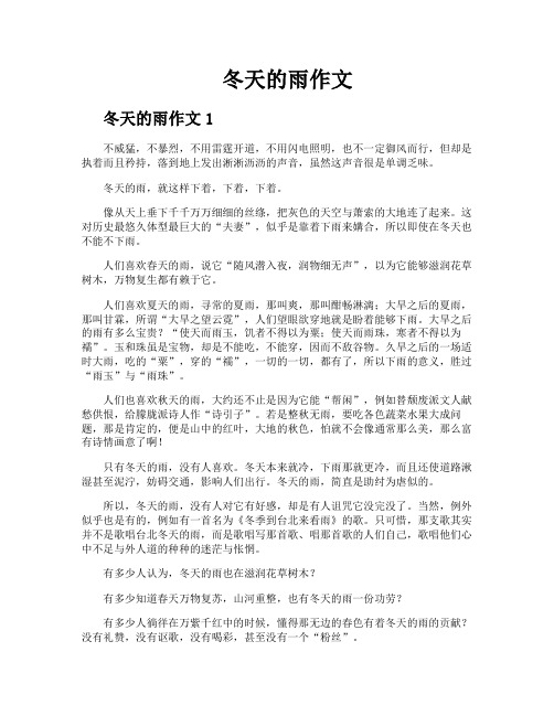 冬天的雨作文