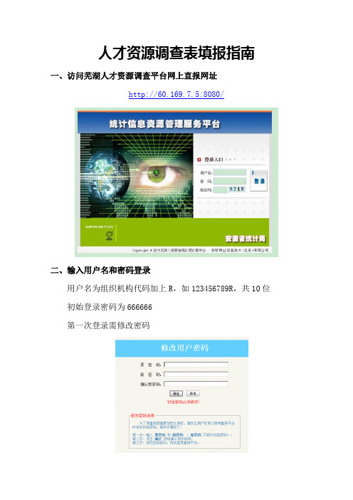 人才资源调查表填报指南