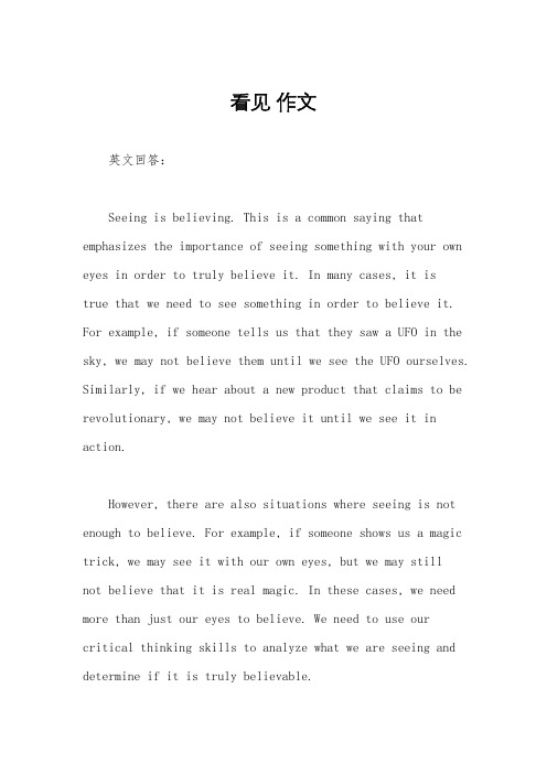 看见 作文