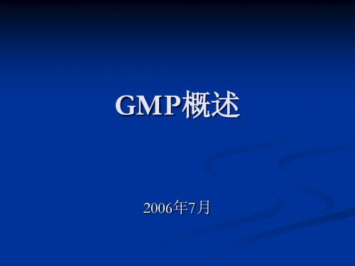 GMP概述
