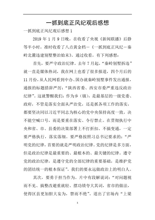一抓到底正风纪观后感想
