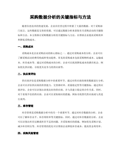 采购数据分析的关键指标与方法