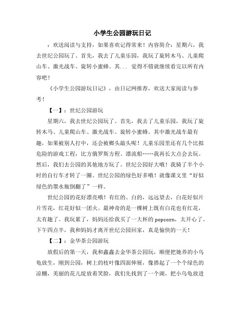 小学生公园游玩日记