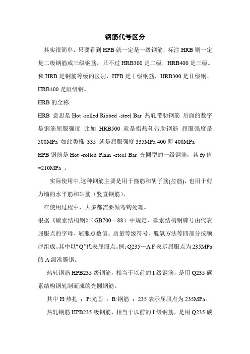 钢筋代号区分