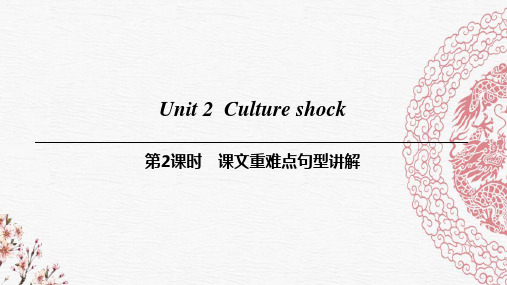 九年级英语下册Module1ExplorationsandexchangesUnit2Cultureshock第2课时课文重难点句型讲解牛津深圳版