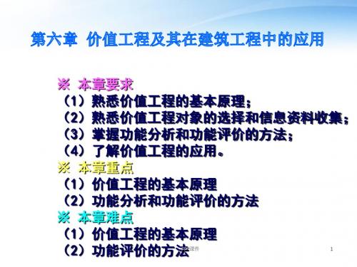 价值工程及其在建筑工程中的应用  ppt课件