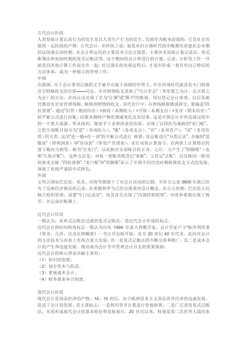 会计行业诞生的背景