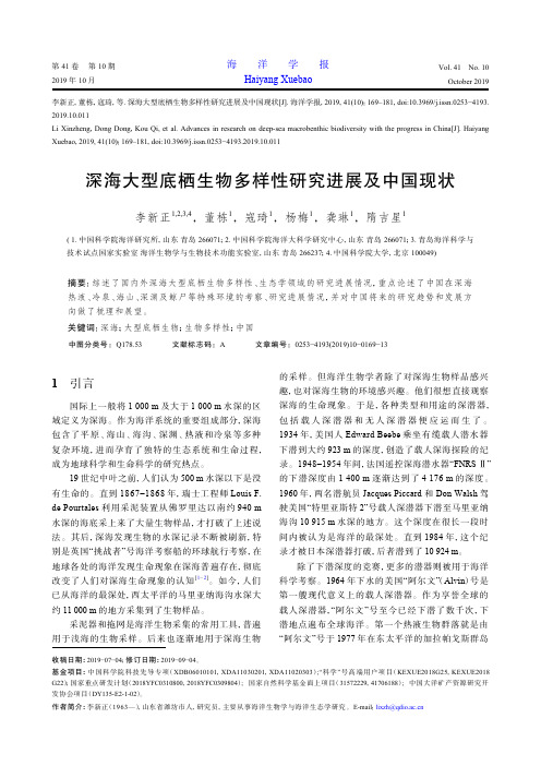 深海大型底栖生物多样性研究进展及中国现状