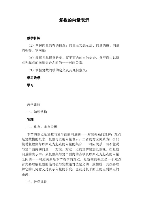 复数的向量表示