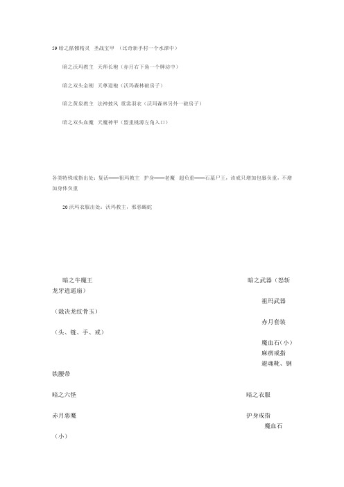 装备出处