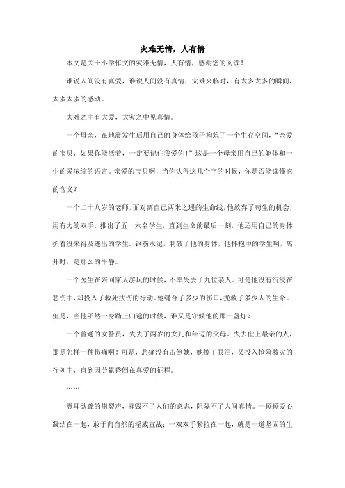灾难无情,人有情_小学作文
