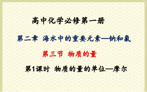 2.3 物质的量 课件【新教材】人教版高中化学必修一(共27张PPT)