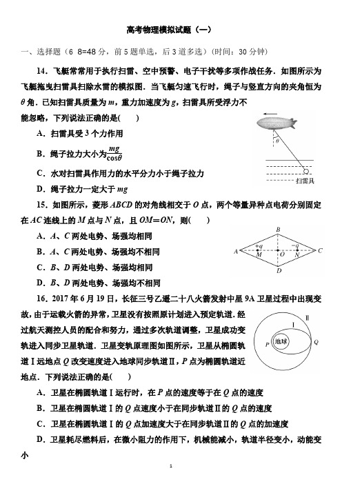 2019高考物理押题卷(1)