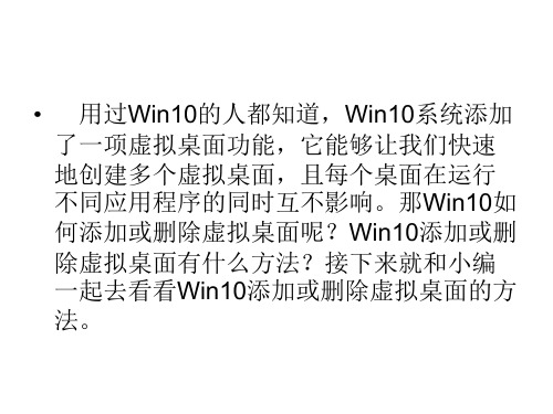 Win10如何添加或删除虚拟桌面共19页