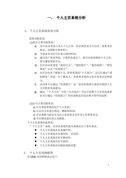 个人主页设计