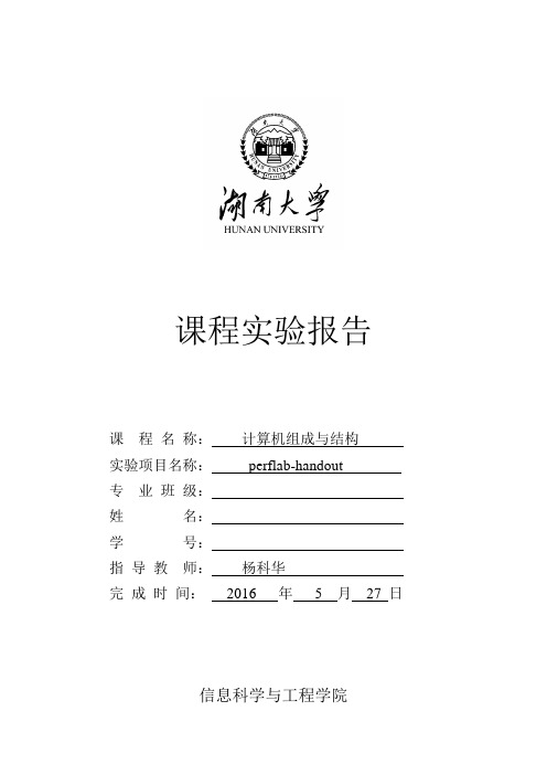 perflab实验报告