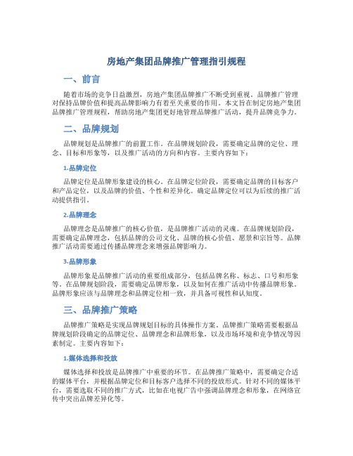房地产集团品牌推广管理指引规程