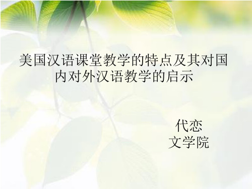 美国汉语课堂教学的特点及其对国内对外汉语教学的启示