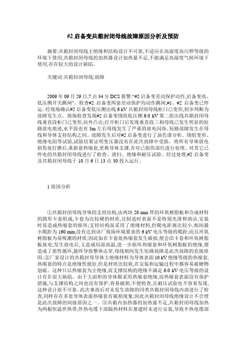 (#2)启备变共箱封闭母线故障原因分析及预防