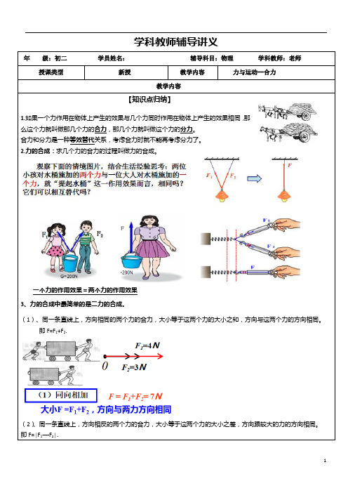 初中物理合力专题-