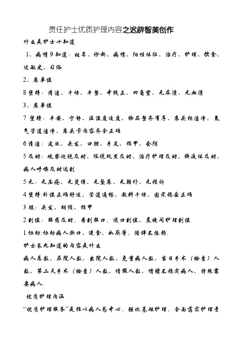 责任护士十知道