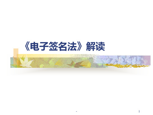 解读《电子签名法》PPT课件