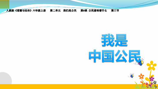 部编版小学道德与法治第3课公民意味着什么第三节我是中国公民教学课件