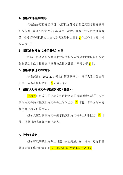 招标代理时间节点