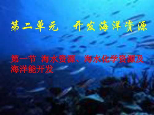 鲁教版高中地理选修2第2单元第1节海水资源、海水化学资源及海洋能开发(共28张PPT)