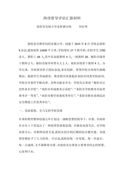 两项督导评估汇报材料