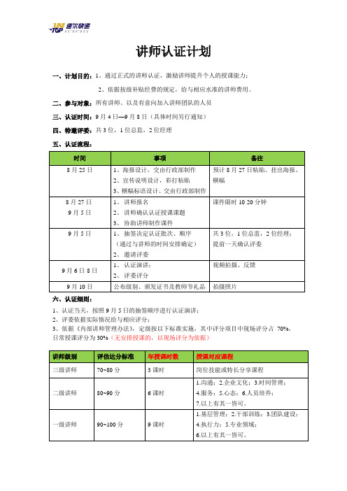 讲师认证计划