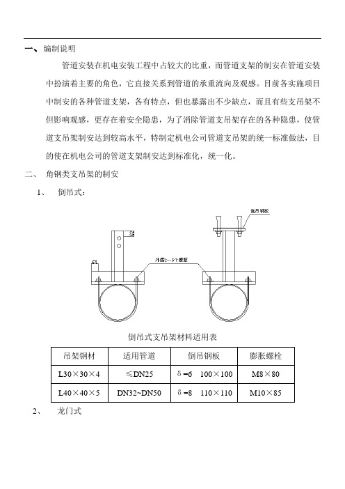管道支架制作安装标准规范