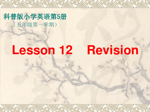 Lesson 12 Revision  科普版小学五年级英语第一学期 第12课