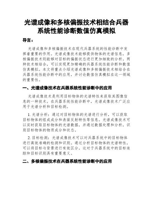 光谱成像和多核偏振技术相结合兵器系统性能诊断数值仿真模拟