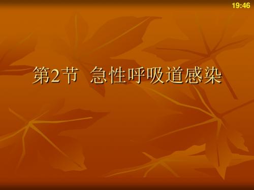 第2节 急性呼吸道感染. PPT课件
