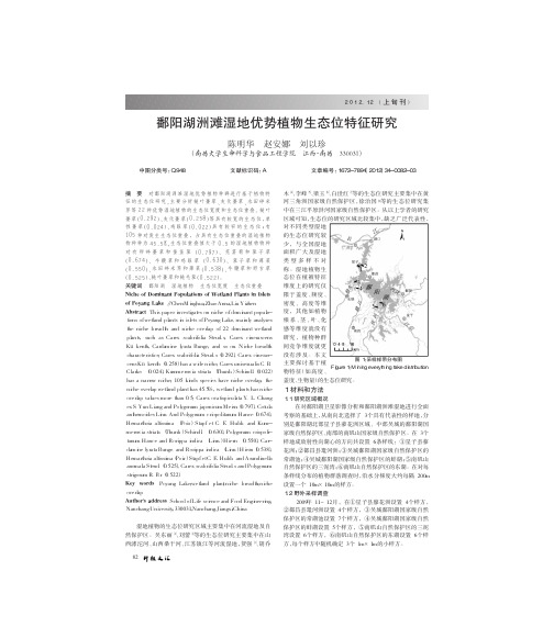 鄱阳湖洲滩湿地优势植物生态位特征研究