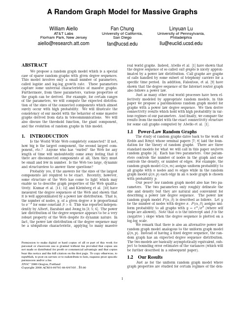 ABSTRACT A Random Graph Model for Massive Graphs