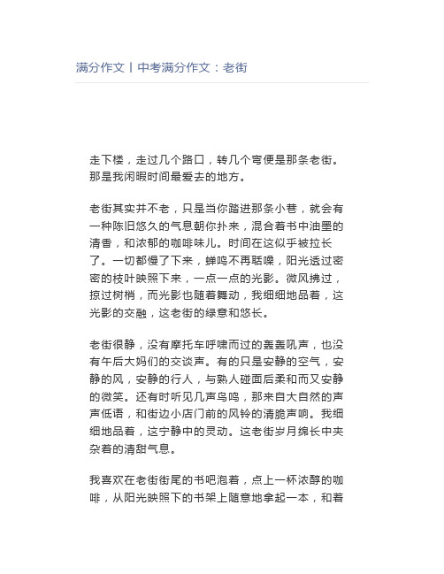 中考满分作文：老街